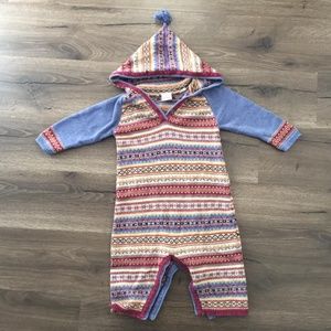 Hanna Andersson Knit Hooded Toddler Romper 18-24